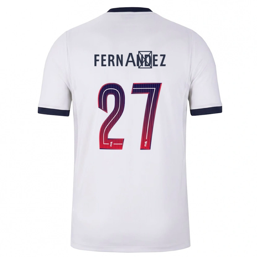 Danxen Bambino Maglia Dro Fernández #27 Bianco Nero Rosso Kit Gara Away 2026/27 Maglietta