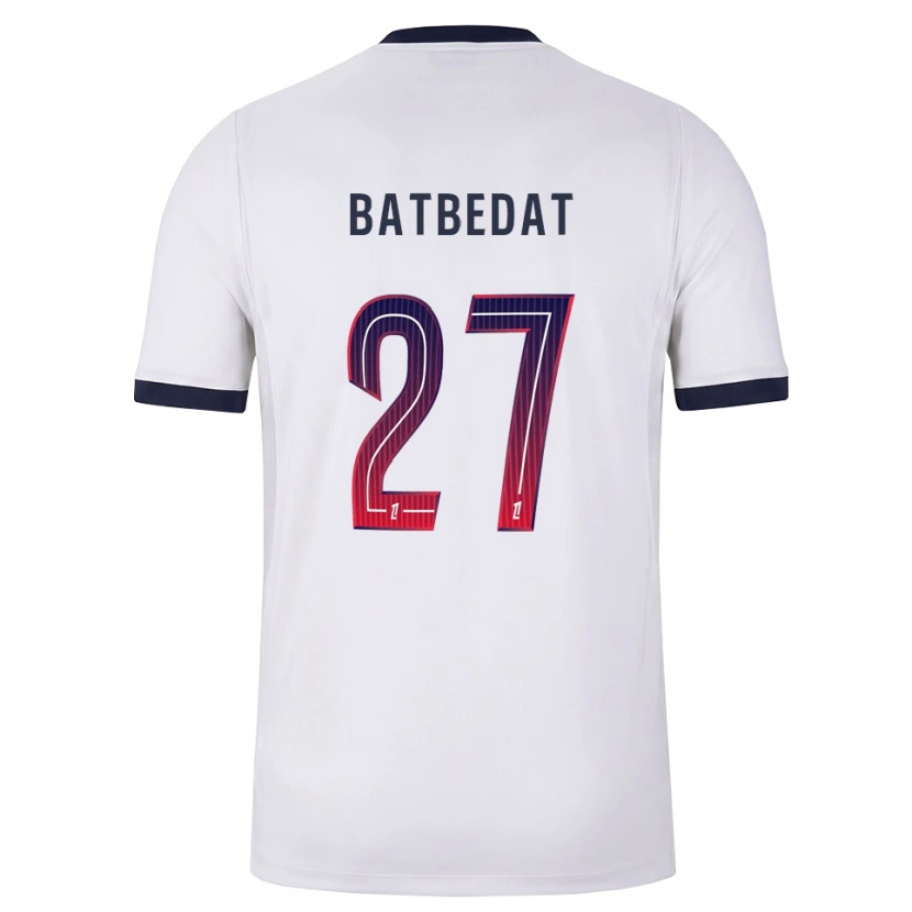 Danxen Bambino Maglia Lucas Batbedat #27 Bianco Nero Rosso Kit Gara Away 2026/27 Maglietta