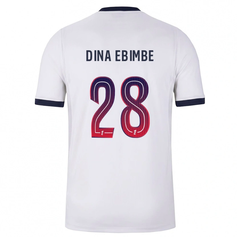 Danxen Bambino Maglia Eric Junior Dina Ebimbe #28 Bianco Nero Rosso Kit Gara Away 2026/27 Maglietta
