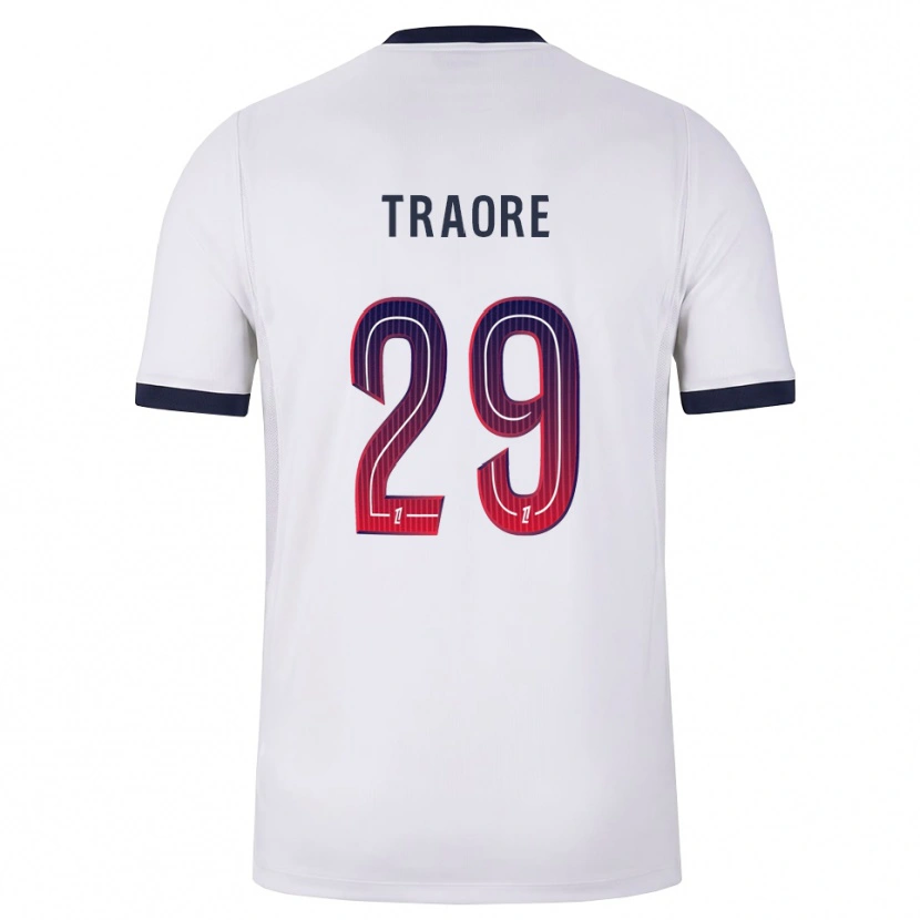 Danxen Bambino Maglia Manssita Traoré #29 Bianco Nero Rosso Kit Gara Away 2026/27 Maglietta