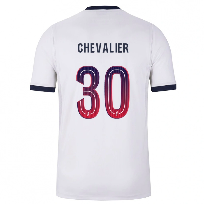 Danxen Bambino Maglia Lucas Chevalier #30 Bianco Nero Rosso Kit Gara Away 2026/27 Maglietta
