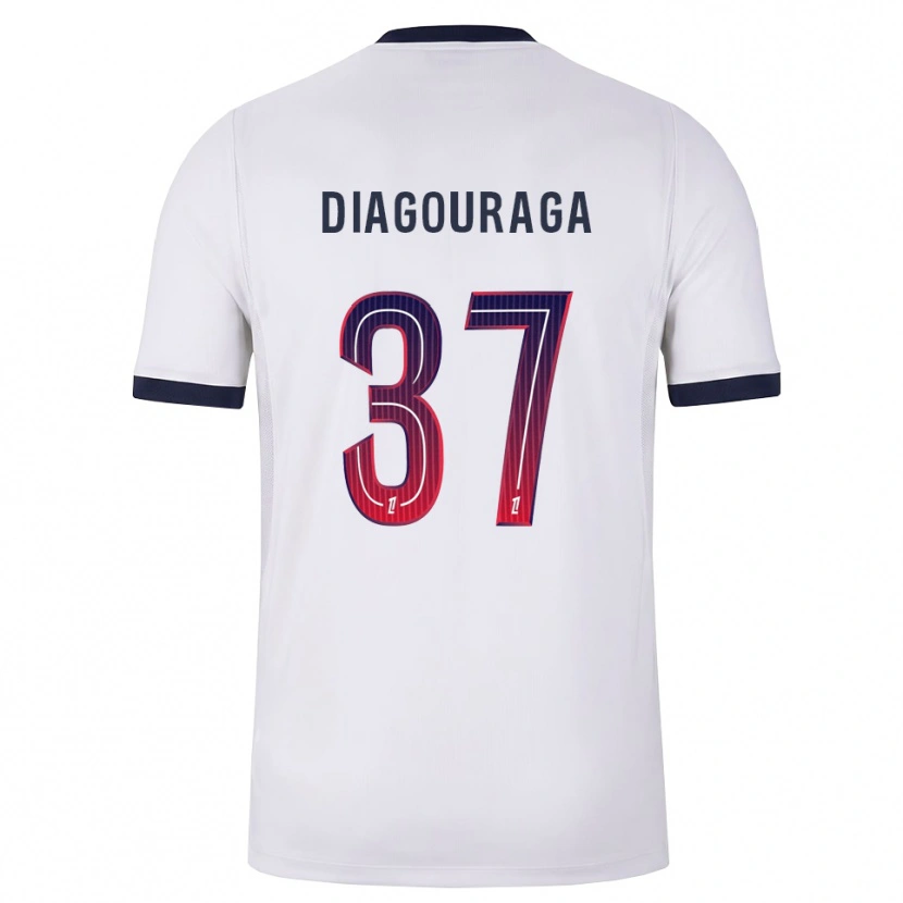 Danxen Bambino Maglia Toumani Diagouraga #37 Bianco Nero Rosso Kit Gara Away 2026/27 Maglietta