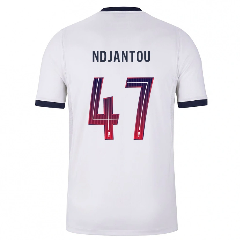 Danxen Bambino Maglia Quentin Ndjantou #47 Bianco Nero Rosso Kit Gara Away 2026/27 Maglietta