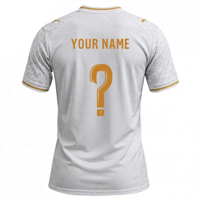 Danxen Bambino Maglia Il Tuo Nome #0 Bianco Grigio Goldenrod Kit Gara Away 2026/27 Maglietta