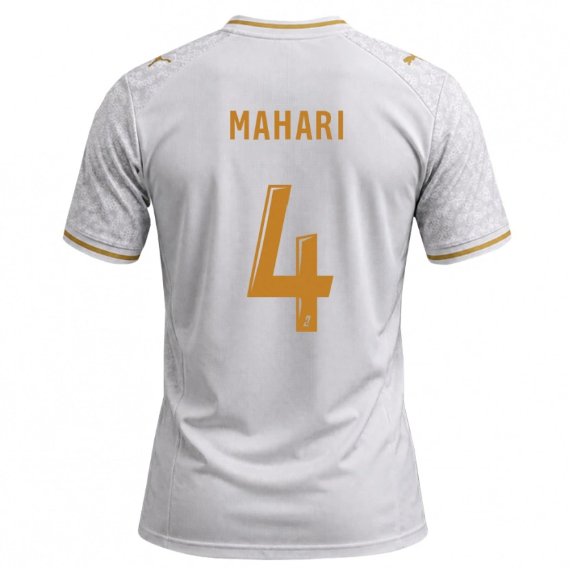 Danxen Bambino Maglia Efdon Mahari #4 Bianco Grigio Goldenrod Kit Gara Away 2026/27 Maglietta