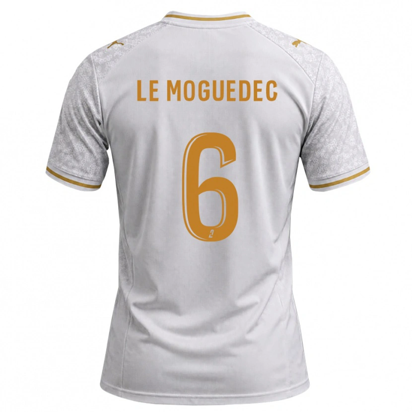 Danxen Bambino Maglia Anaële Le Moguédec #6 Bianco Grigio Goldenrod Kit Gara Away 2026/27 Maglietta