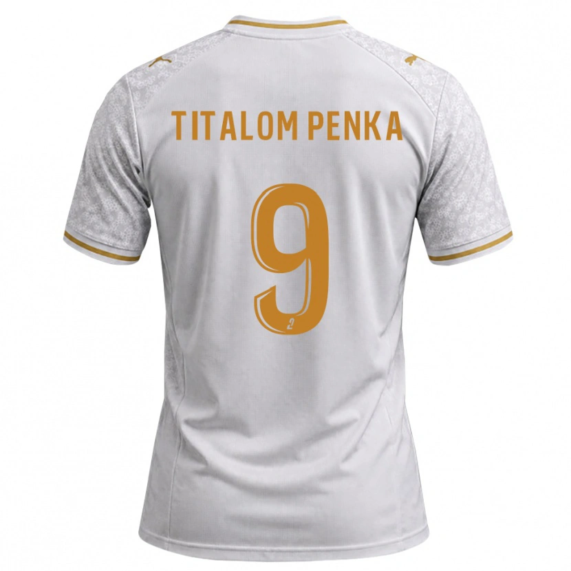 Danxen Bambino Maglia Titalom Penka #9 Bianco Grigio Goldenrod Kit Gara Away 2026/27 Maglietta