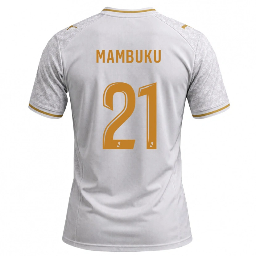 Danxen Bambino Maglia Jean Mambuku #21 Bianco Grigio Goldenrod Kit Gara Away 2026/27 Maglietta