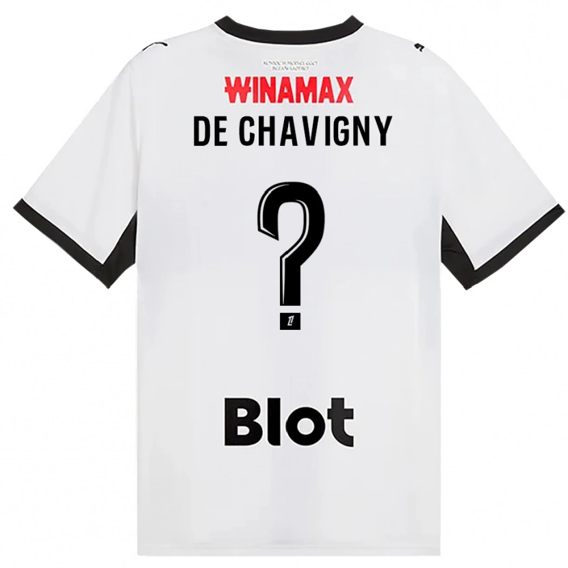 Danxen Bambino Maglia Melric De Chavigny #0 Nero Bianco Rosso Kit Gara Away 2026/27 Maglietta