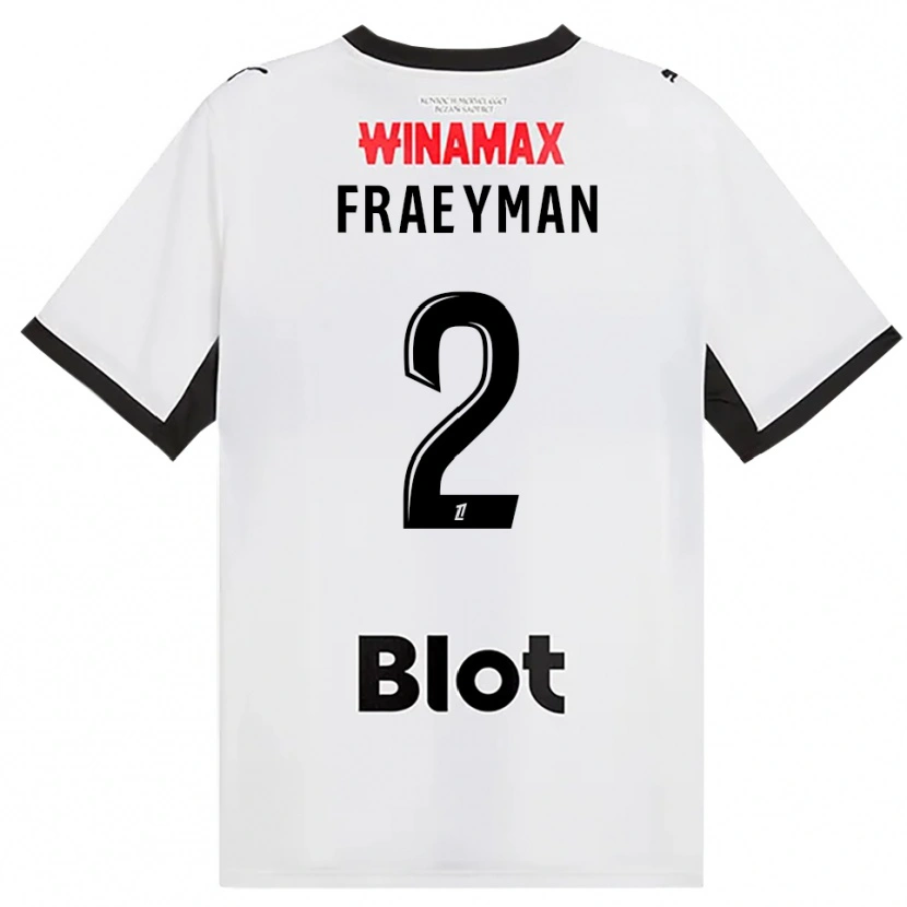Danxen Bambino Maglia Dorian Fraeyman #2 Nero Bianco Rosso Kit Gara Away 2026/27 Maglietta