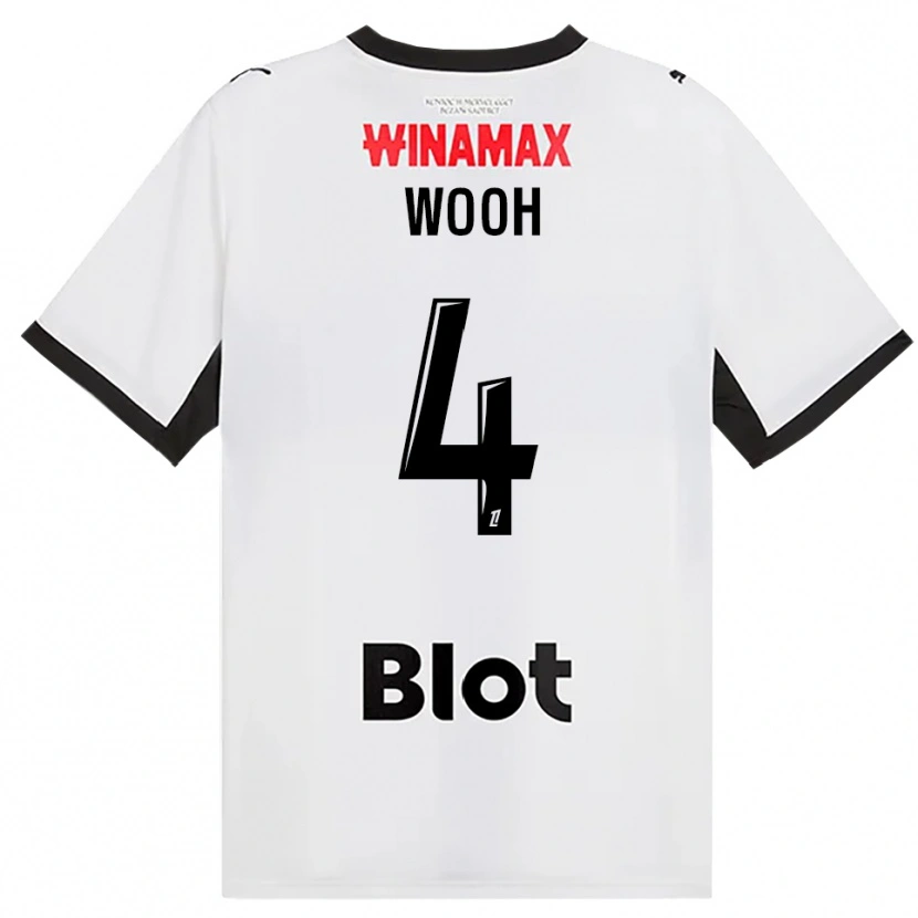 Danxen Bambino Maglia Christopher Wooh #4 Nero Bianco Rosso Kit Gara Away 2026/27 Maglietta