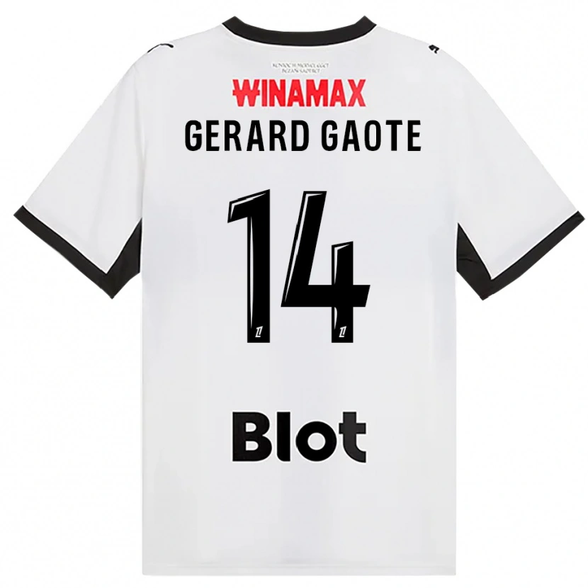 Danxen Bambino Maglia Steven Gaote #14 Nero Bianco Rosso Kit Gara Away 2026/27 Maglietta