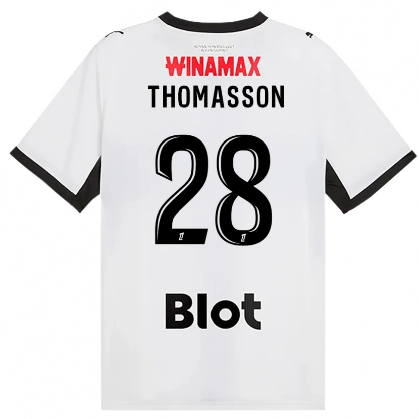Danxen Bambino Maglia Adrien Thomasson #28 Nero Bianco Rosso Kit Gara Away 2026/27 Maglietta