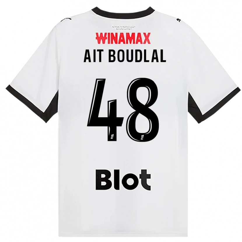 Danxen Bambino Maglia Abdelhamid Ait Boudlal #48 Nero Bianco Rosso Kit Gara Away 2026/27 Maglietta