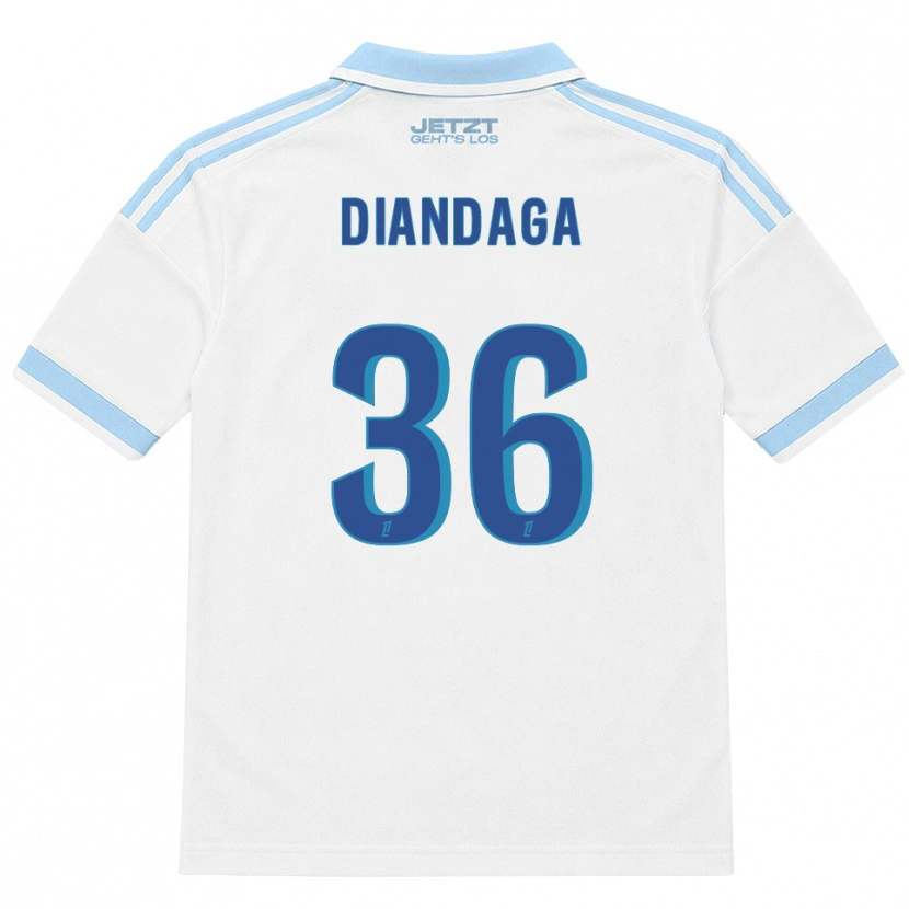 Danxen Bambino Maglia Hermann Malonga #36 Azzurro Chiaro Bianco Rosso Kit Gara Away 2026/27 Maglietta