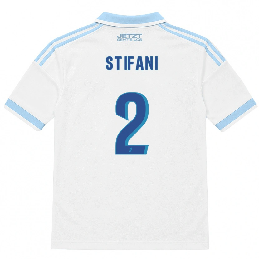 Danxen Bambino Maglia Nolaan Stifani #2 Azzurro Chiaro Bianco Rosso Kit Gara Away 2026/27 Maglietta