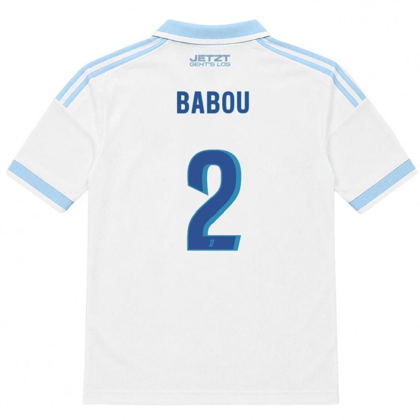 Danxen Bambino Maglia Marème Babou #2 Azzurro Chiaro Bianco Rosso Kit Gara Away 2026/27 Maglietta