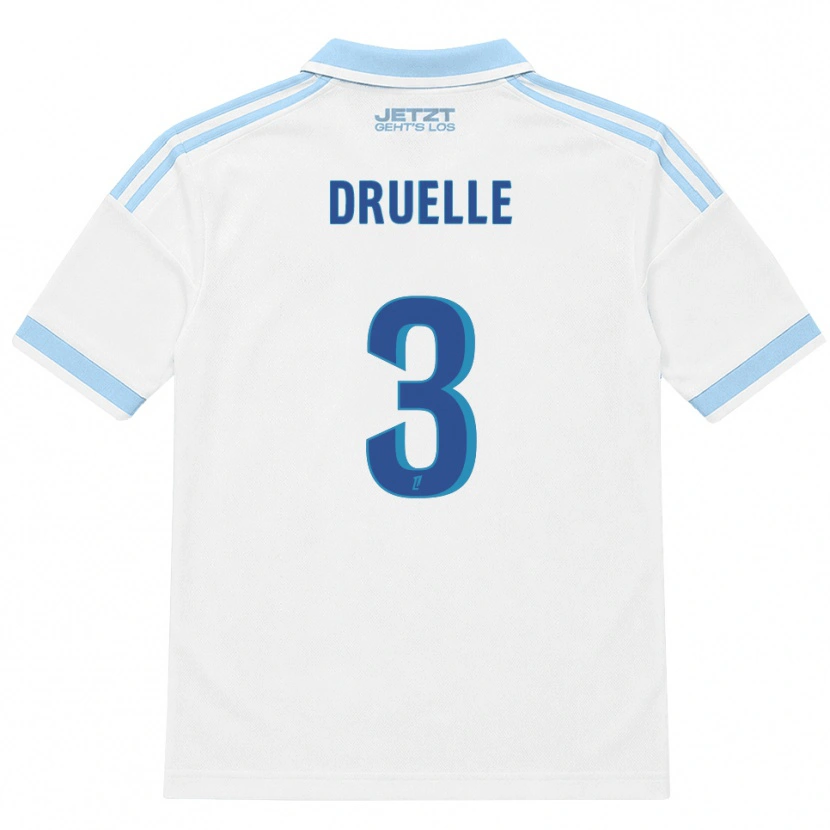 Danxen Bambino Maglia Robin Druelle #3 Azzurro Chiaro Bianco Rosso Kit Gara Away 2026/27 Maglietta