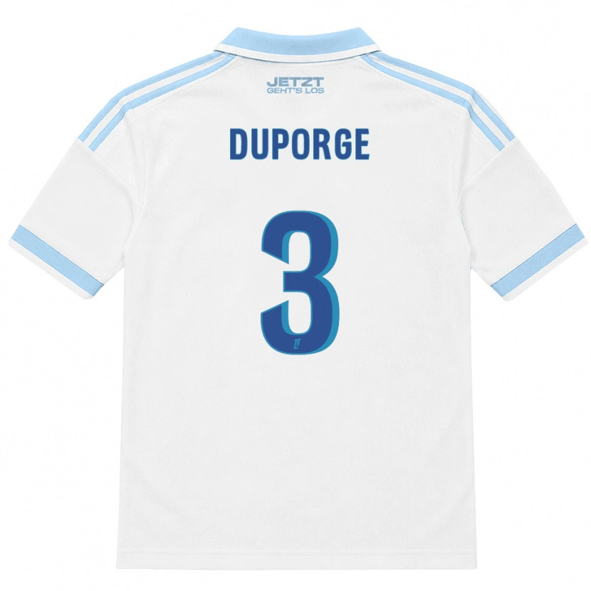 Danxen Bambino Maglia Morgane Duporge #3 Azzurro Chiaro Bianco Rosso Kit Gara Away 2026/27 Maglietta