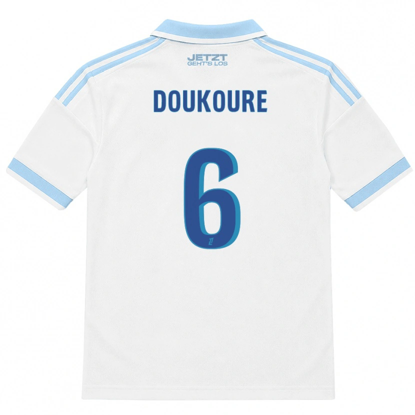 Danxen Bambino Maglia Ismaël Doukouré #6 Azzurro Chiaro Bianco Rosso Kit Gara Away 2026/27 Maglietta
