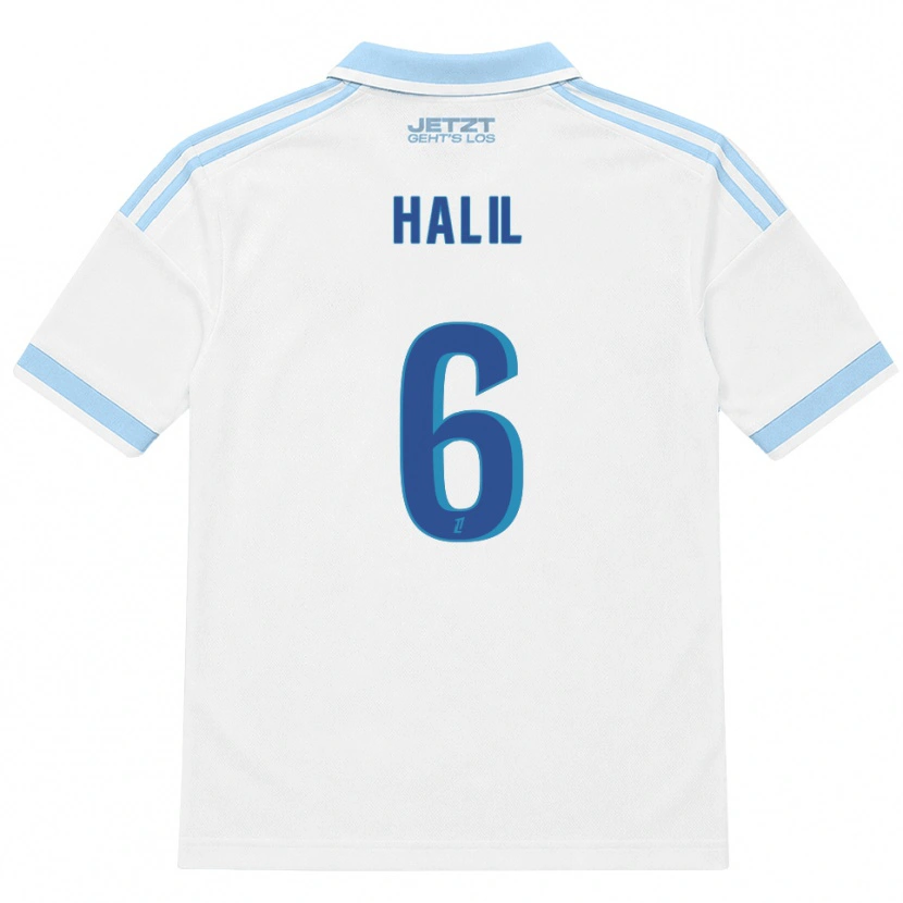 Danxen Bambino Maglia Fouad Halil #6 Azzurro Chiaro Bianco Rosso Kit Gara Away 2026/27 Maglietta