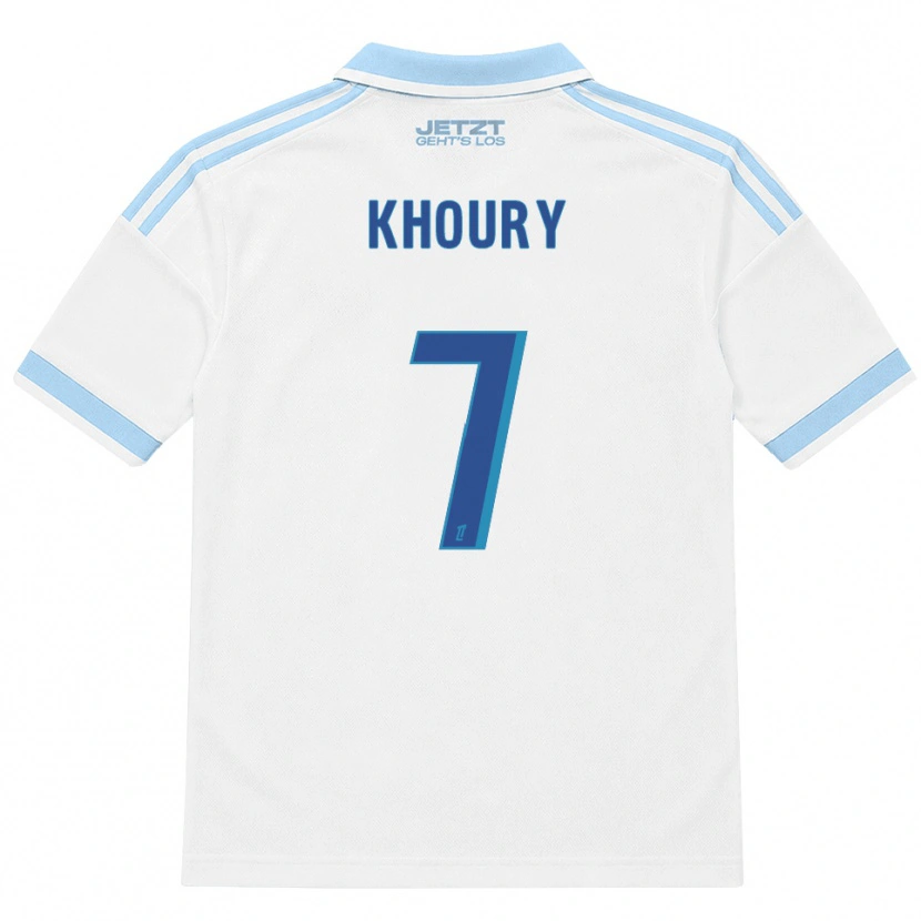 Danxen Bambino Maglia Pilar Khoury #7 Azzurro Chiaro Bianco Rosso Kit Gara Away 2026/27 Maglietta