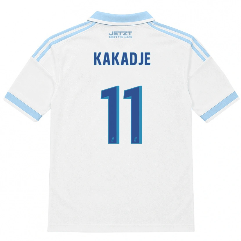 Danxen Bambino Maglia Dan-Marcel Kakadje #11 Azzurro Chiaro Bianco Rosso Kit Gara Away 2026/27 Maglietta
