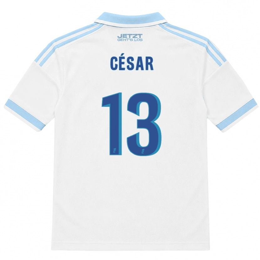 Danxen Bambino Maglia Julbert César #13 Azzurro Chiaro Bianco Rosso Kit Gara Away 2026/27 Maglietta