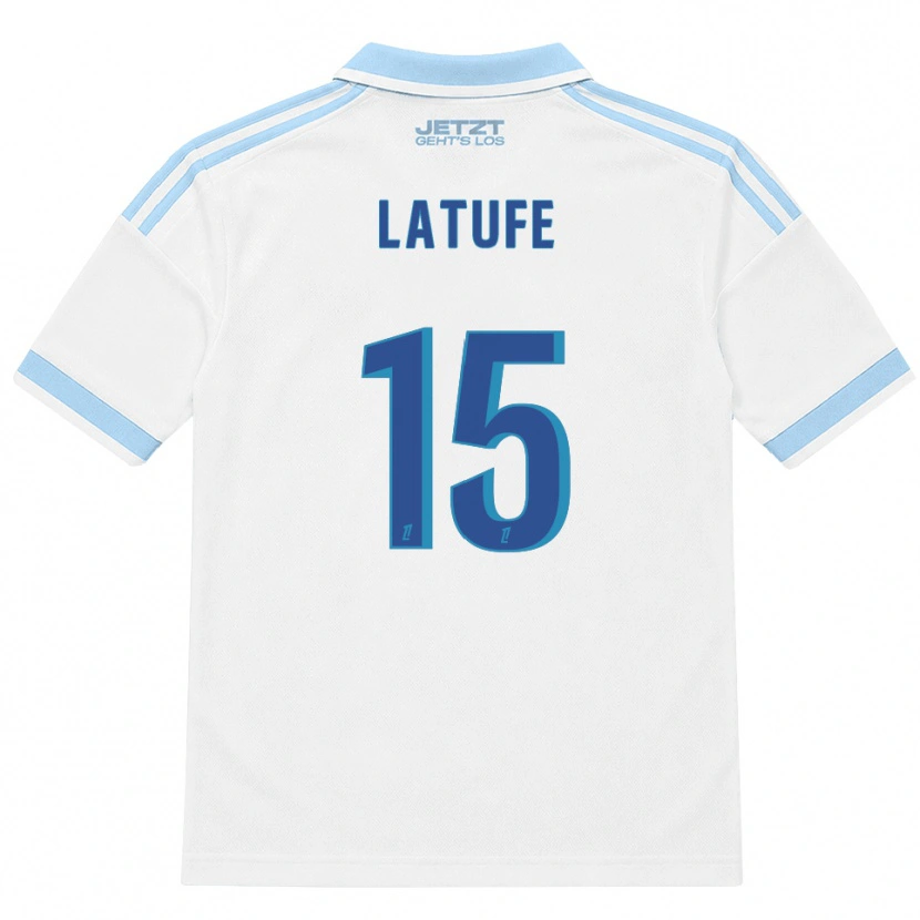 Danxen Bambino Maglia Latufe Assoumani #15 Azzurro Chiaro Bianco Rosso Kit Gara Away 2026/27 Maglietta