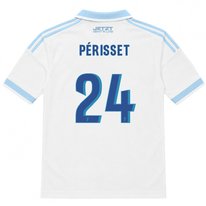 Danxen Bambino Maglia Ève Périsset #24 Azzurro Chiaro Bianco Rosso Kit Gara Away 2026/27 Maglietta