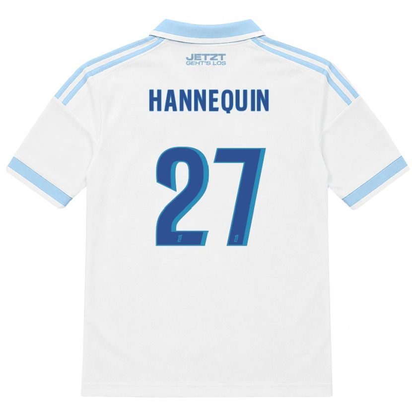 Danxen Bambino Maglia Laurine Hannequin #27 Azzurro Chiaro Bianco Rosso Kit Gara Away 2026/27 Maglietta