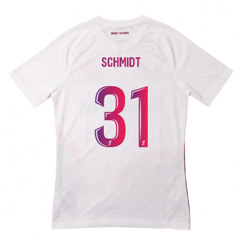 Danxen Bambino Maglia Niklas Schmidt #31 Bianco Rosa Viola Kit Gara Away 2026/27 Maglietta