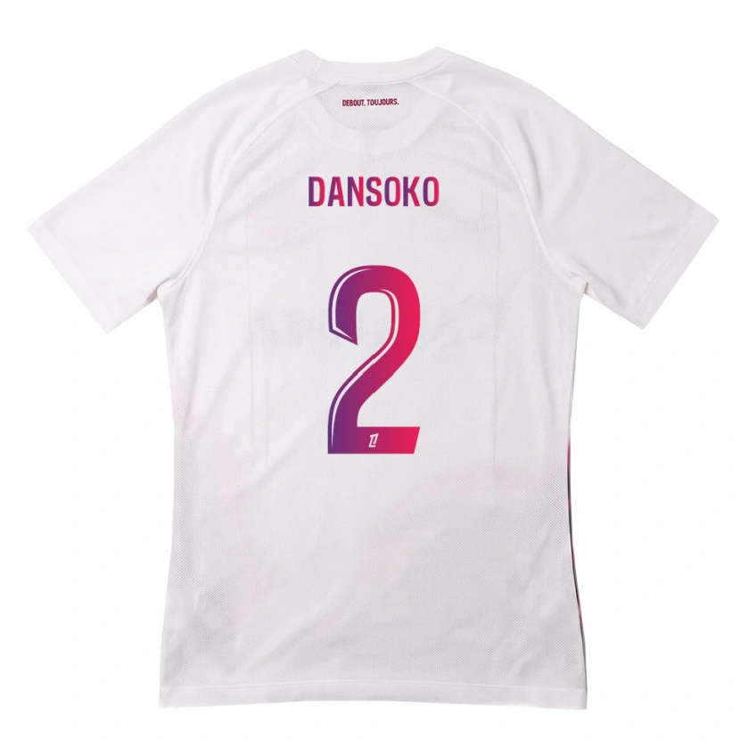 Danxen Bambino Maglia Mohamed Dansoko #2 Bianco Rosa Viola Kit Gara Away 2026/27 Maglietta