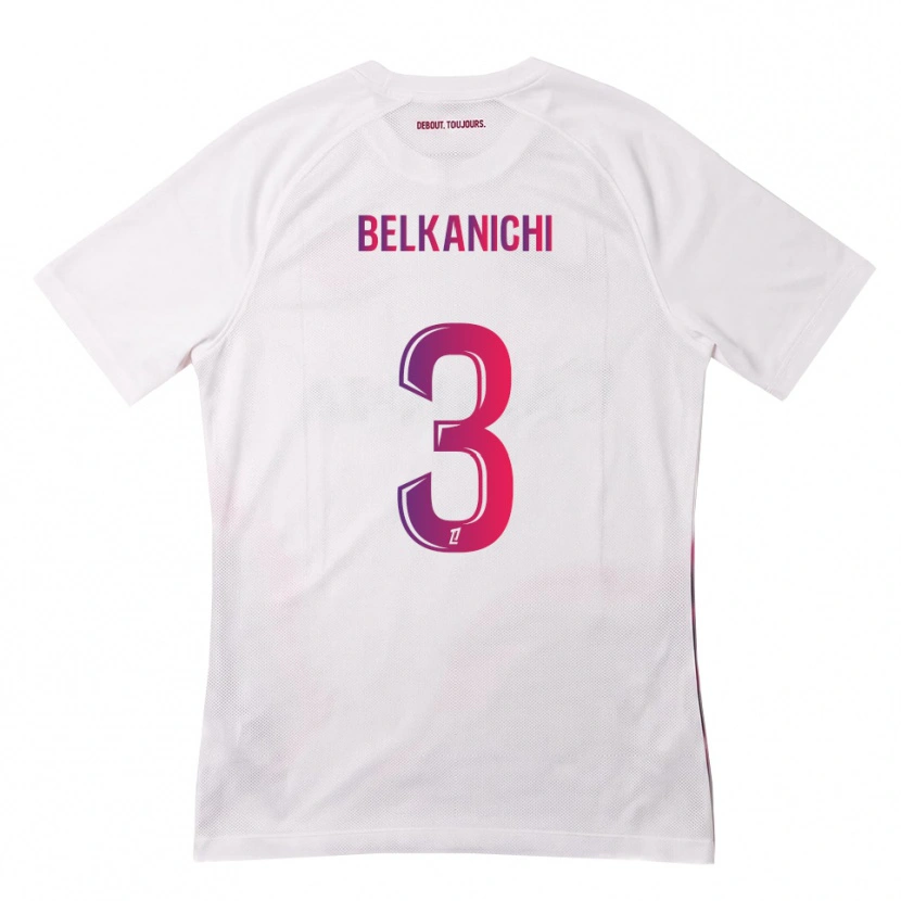 Danxen Bambino Maglia Anas Belkanichi #3 Bianco Rosa Viola Kit Gara Away 2026/27 Maglietta