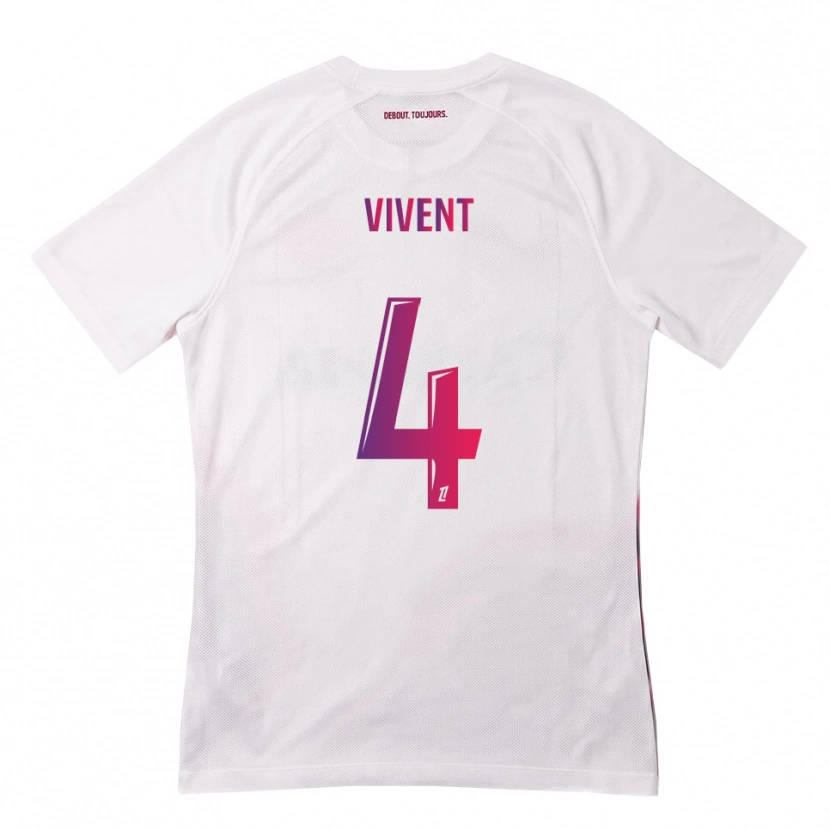 Danxen Bambino Maglia Sacha Vivent #4 Bianco Rosa Viola Kit Gara Away 2026/27 Maglietta