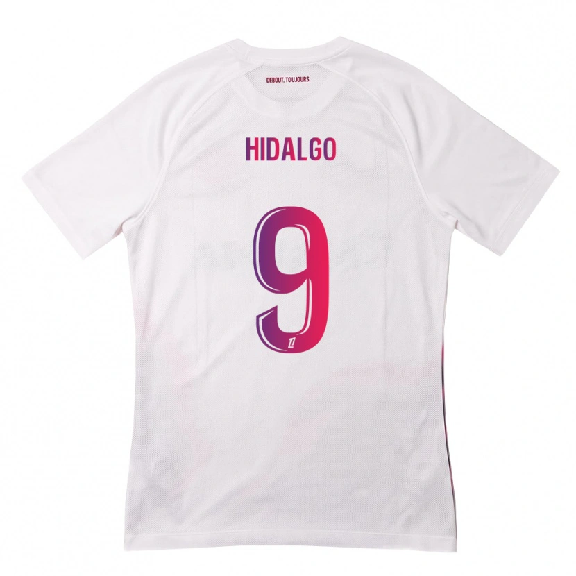 Danxen Bambino Maglia Santiago Hidalgo #9 Bianco Rosa Viola Kit Gara Away 2026/27 Maglietta