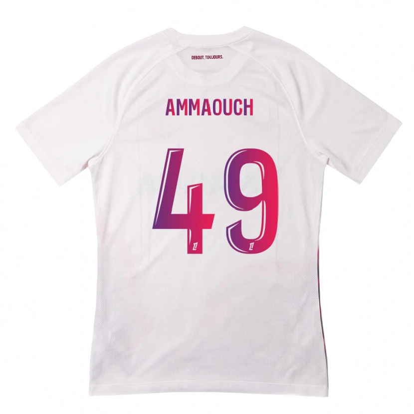 Danxen Bambino Maglia Aymen Amaaouch #49 Bianco Rosa Viola Kit Gara Away 2026/27 Maglietta