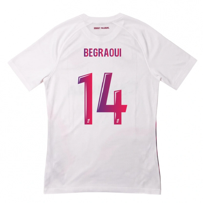 Danxen Bambino Maglia Yanis Begraoui #14 Bianco Rosa Viola Kit Gara Away 2026/27 Maglietta