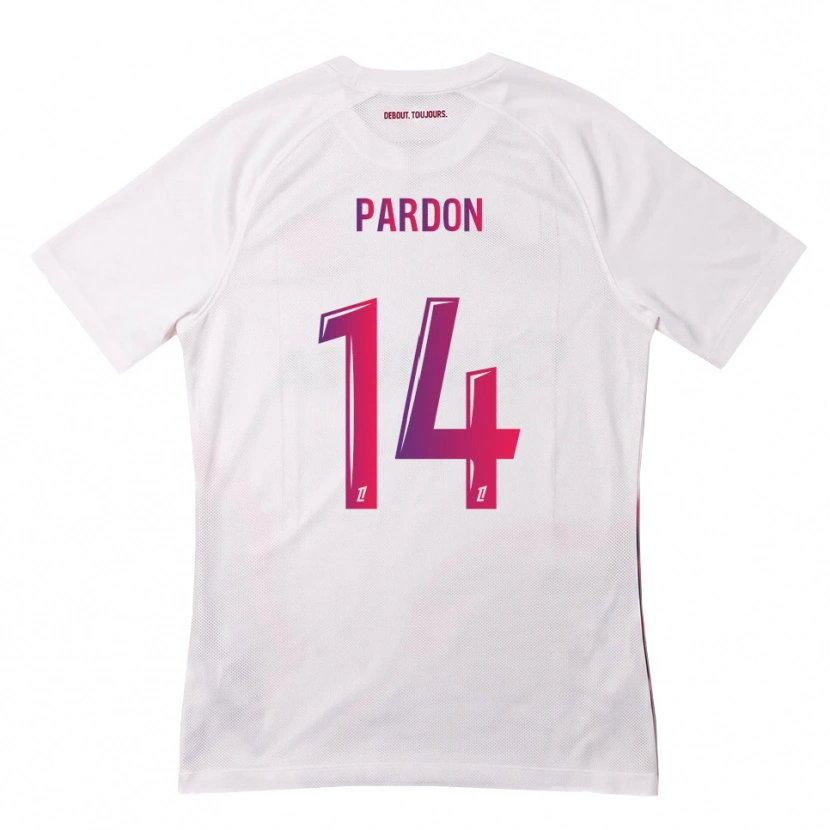 Danxen Bambino Maglia Pauline Pardon #14 Bianco Rosa Viola Kit Gara Away 2026/27 Maglietta