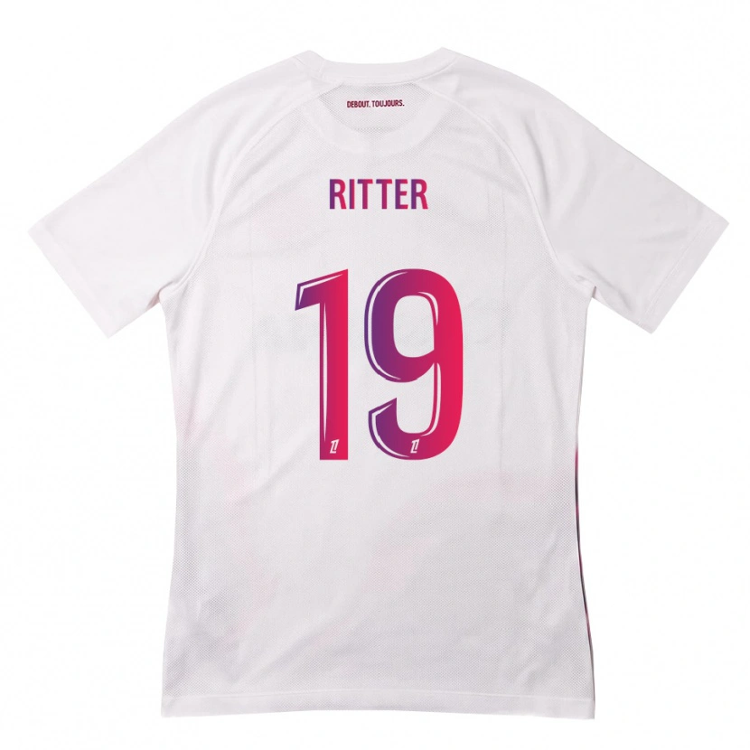Danxen Bambino Maglia Morgane Ritter #19 Bianco Rosa Viola Kit Gara Away 2026/27 Maglietta