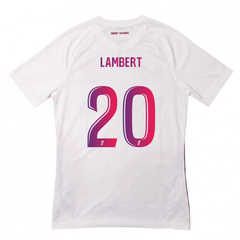 Danxen Bambino Maglia Sarah Lambert #20 Bianco Rosa Viola Kit Gara Away 2026/27 Maglietta