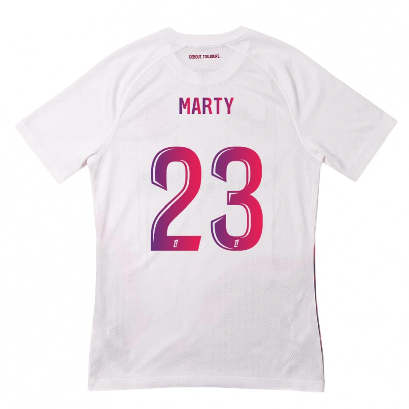 Danxen Bambino Maglia Chloé Marty #23 Bianco Rosa Viola Kit Gara Away 2026/27 Maglietta