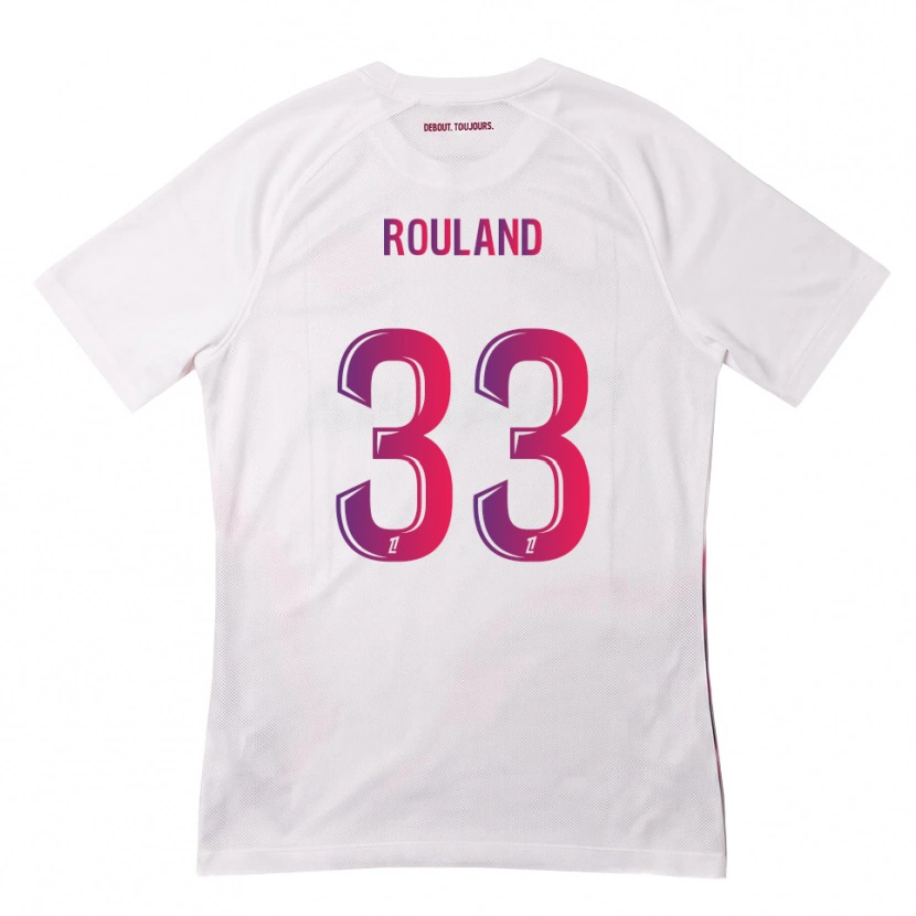 Danxen Bambino Maglia Prune Rouland #33 Bianco Rosa Viola Kit Gara Away 2026/27 Maglietta