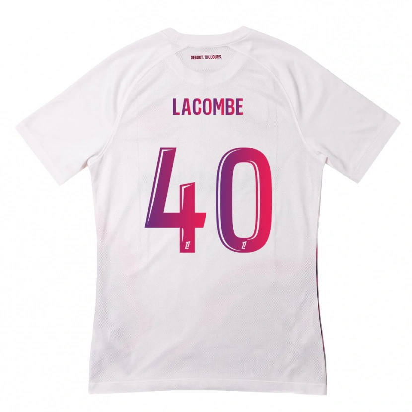 Danxen Bambino Maglia Justin Lacombe #40 Bianco Rosa Viola Kit Gara Away 2026/27 Maglietta