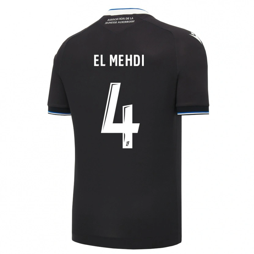 Danxen Bambino Maglia Chihab El Mehdi #4 Nero Blu Bianco Kit Gara Away 2026/27 Maglietta
