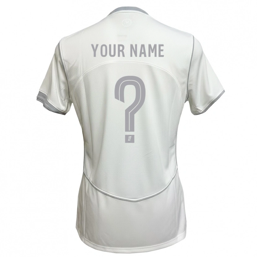 Danxen Bambino Maglia Il Tuo Nome #0 Bianco Grigio Kit Gara Away 2026/27 Maglietta