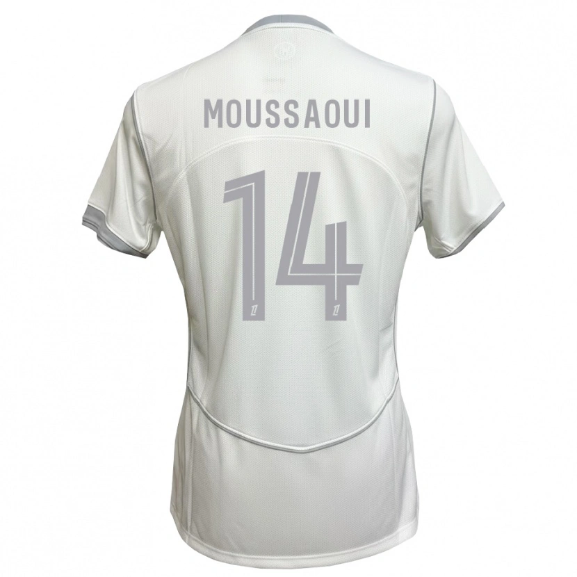 Danxen Bambino Maglia Amine Moussaoui #14 Bianco Grigio Kit Gara Away 2026/27 Maglietta