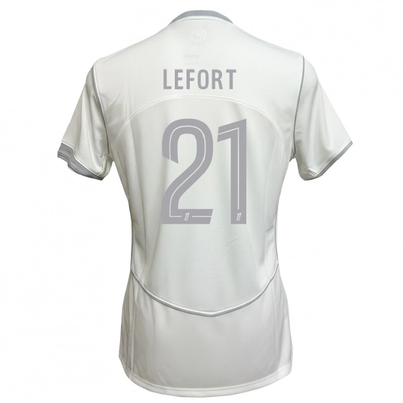 Danxen Bambino Maglia Jordan Lefort #21 Bianco Grigio Kit Gara Away 2026/27 Maglietta