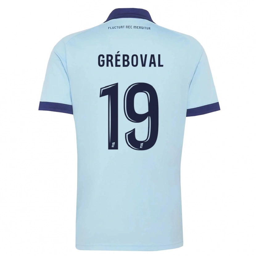 Danxen Bambino Maglia Théa Gréboval #19 Blu Fiordaliso Nero Kit Gara Away 2026/27 Maglietta