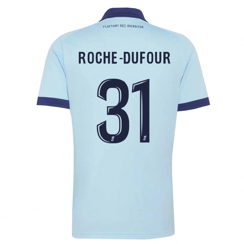 Danxen Bambino Maglia Kenza Roche Dufour #31 Blu Fiordaliso Nero Kit Gara Away 2026/27 Maglietta